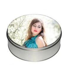 Boite à Cadeau / Bonbon Ronde Personnalisée En Aluminium