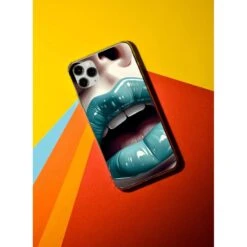 Coque Lèvres Bleues En Gel Pour IPhone 15 Pro Max