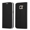 Etui Portefeuille Noir Pour Samsung S7