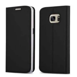 Etui Portefeuille Noir Pour Samsung S7