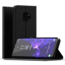 Etui Portefeuille Noir Pour Samsung S9+
