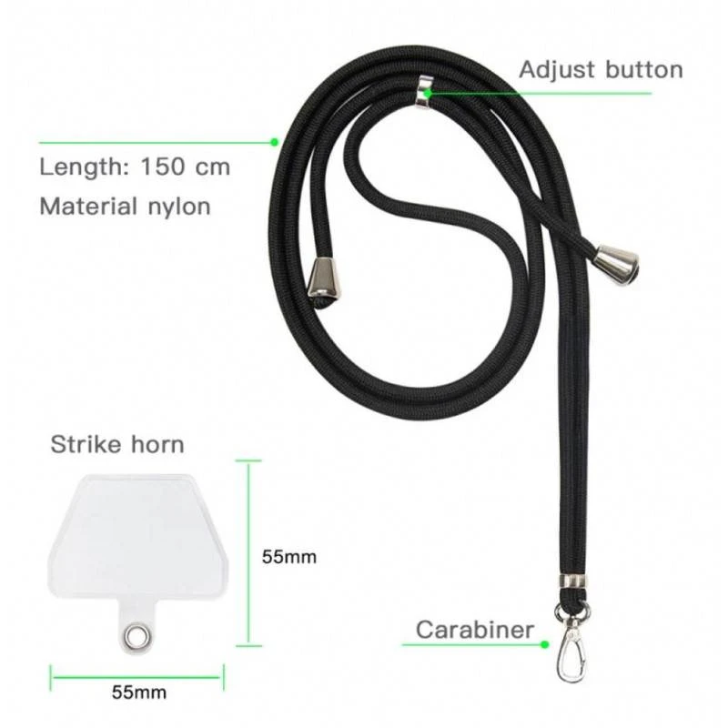 Tour De Cou Universel Noir Pour Smartphone 3 Tour De Cou Universel Noir Pour Smartphone – Image 3